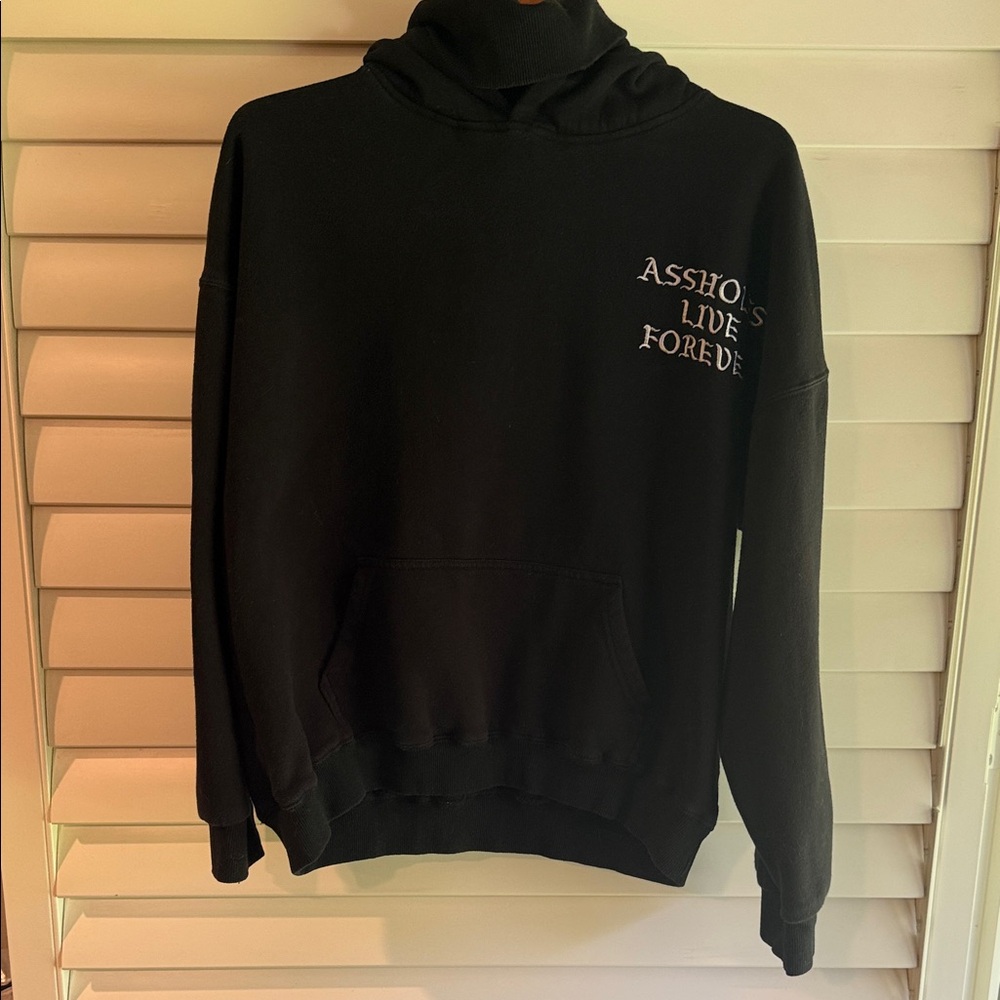 Black Hoodie with Bold Statement - Picture 2 of 5